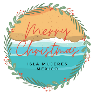 Isla Mujeres Wreath Christmas Black Glossy Mug
