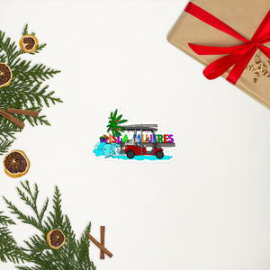 Caribbean Christmas Golf Cart Bubble-free stickers
