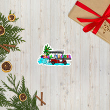 Caribbean Christmas Golf Cart Bubble-free stickers