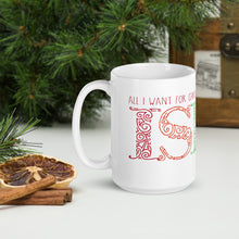 All I want for Christmas is Isla White glossy mug